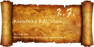 Kornfeld Füzike névjegykártya